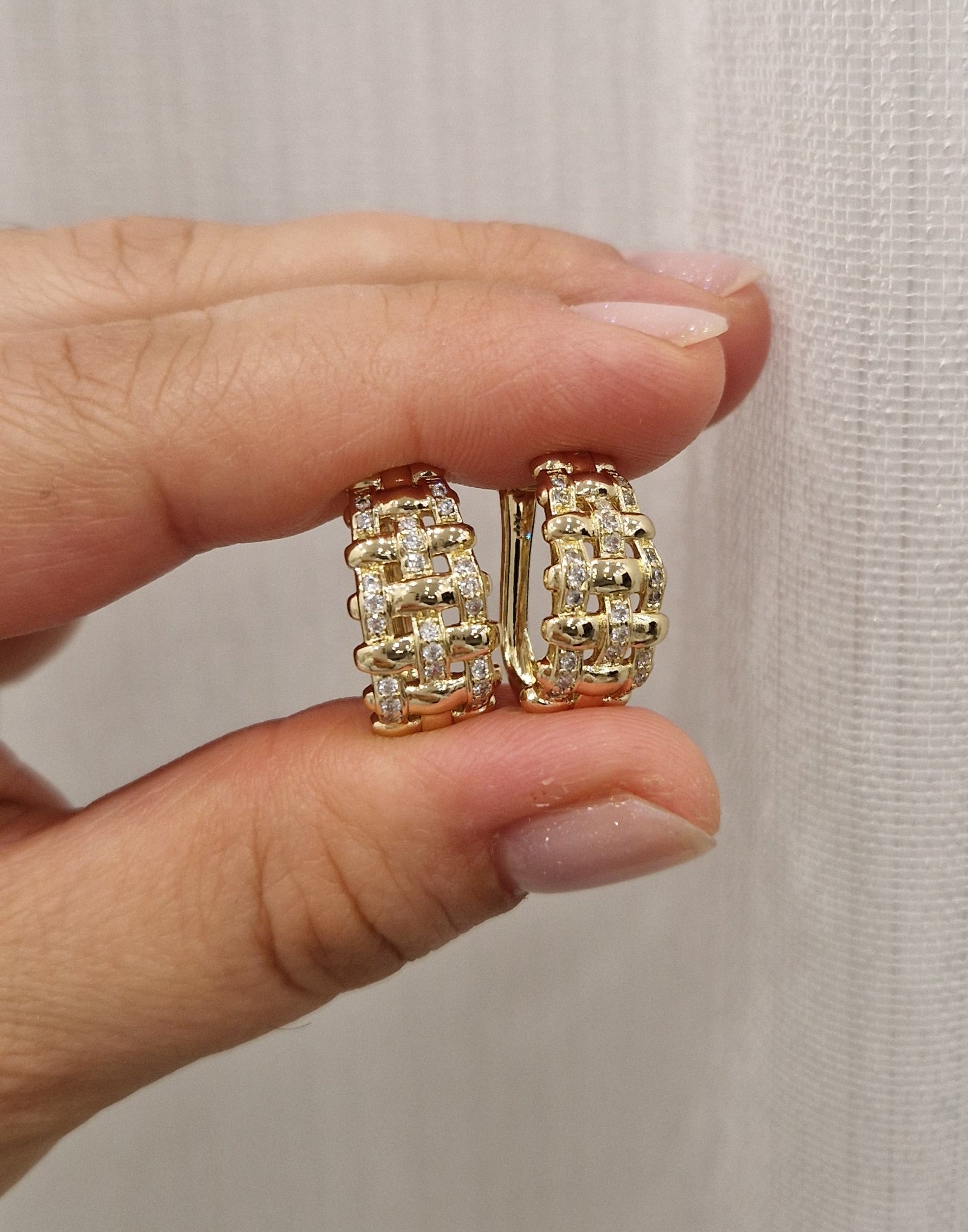 Baguette Glam Creolen- 14K vergoldet