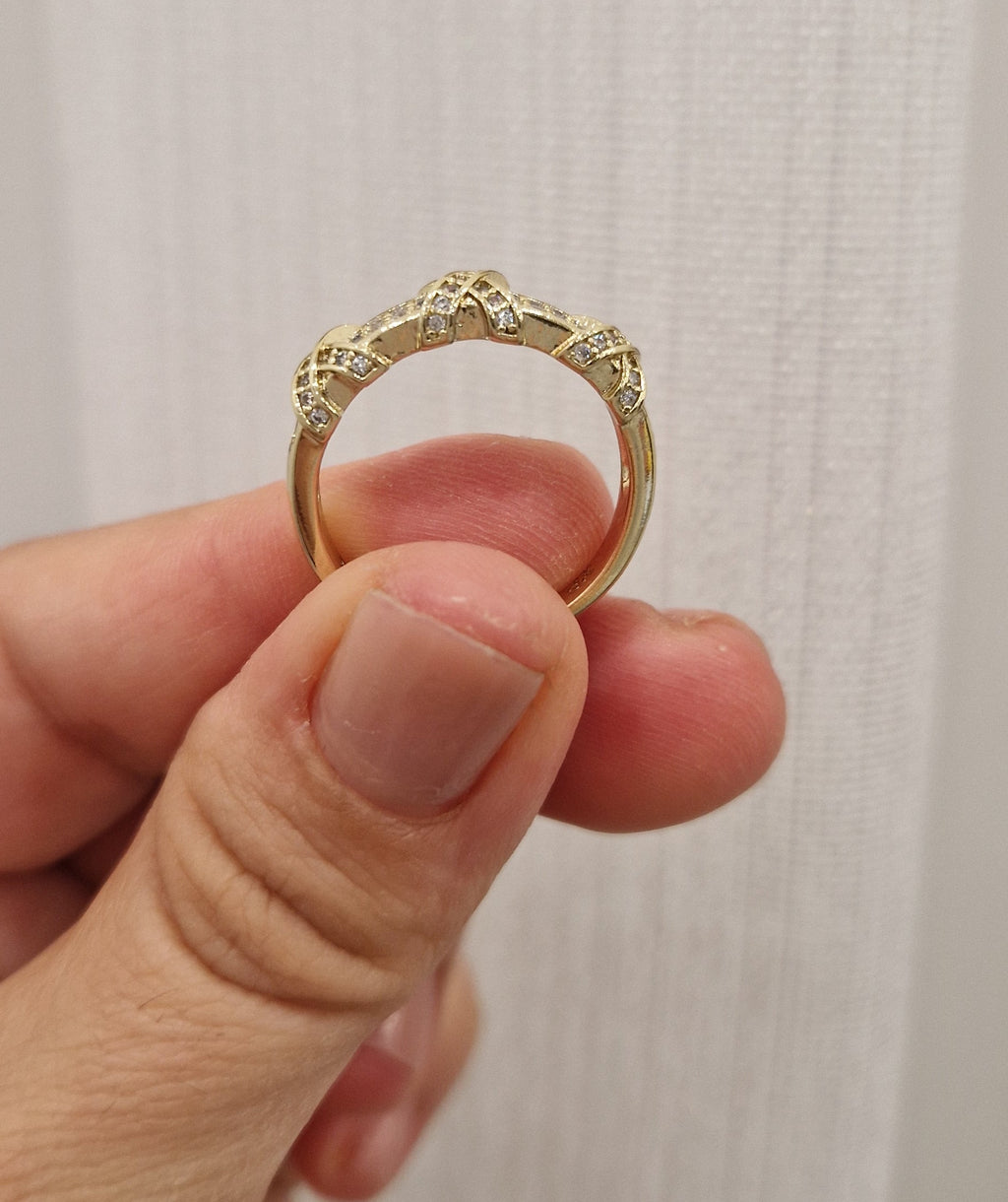 Luxury Criss-Cross Ring - 14K vergoldet