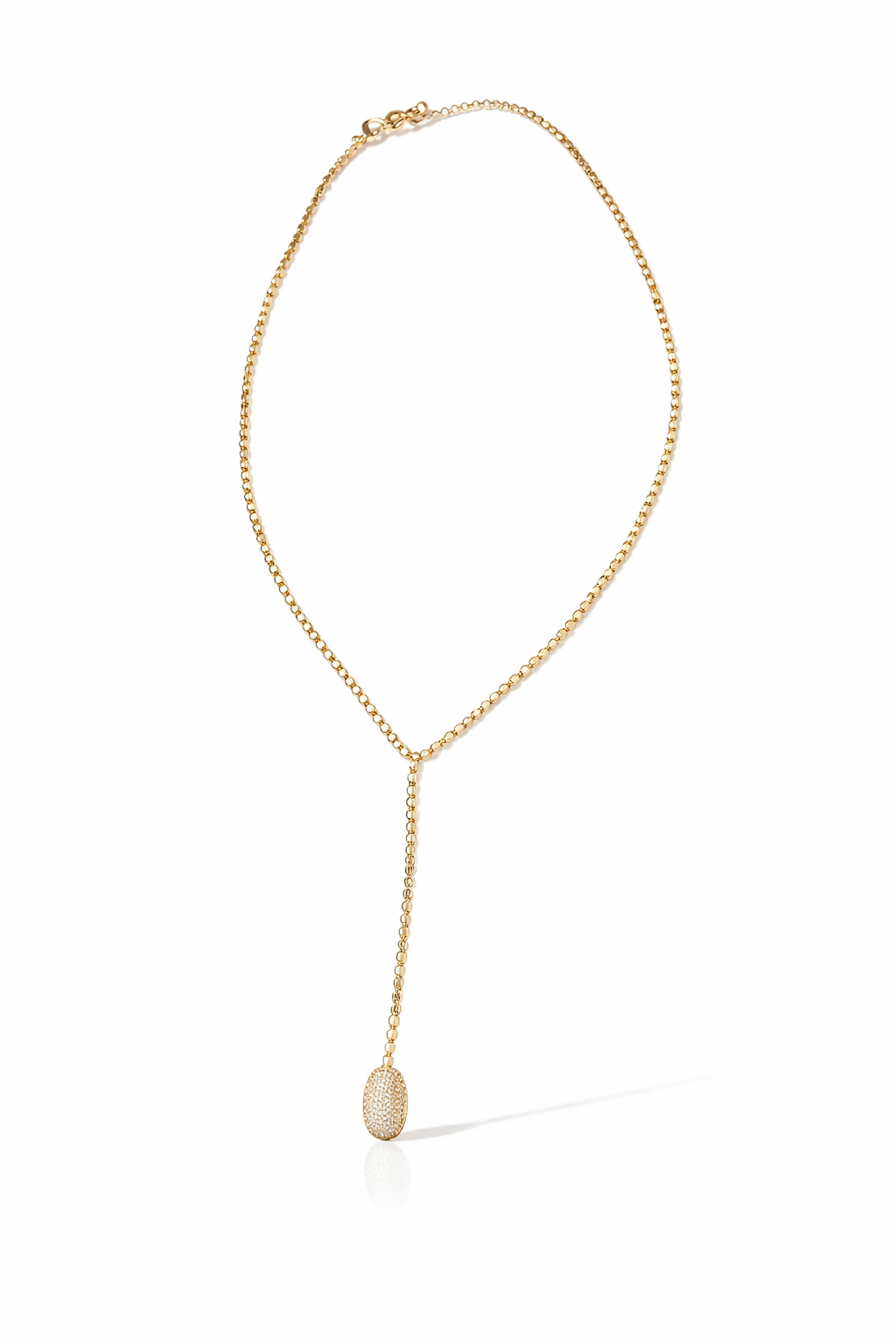 Noa Oval Y-Collier - 14K vergoldet