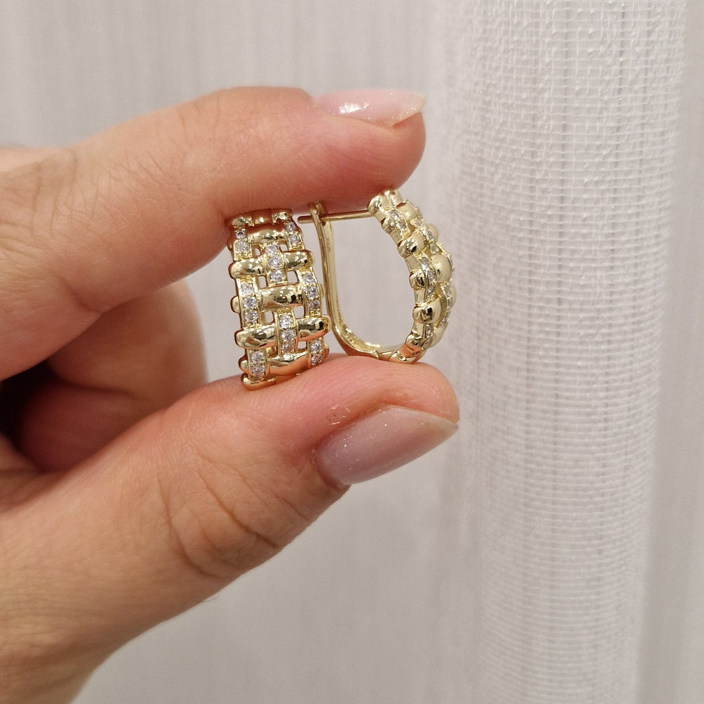 Baguette Glam Creolen- 14K vergoldet