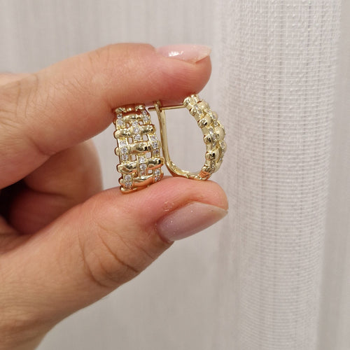 Baguette Glam Creolen- 14K vergoldet