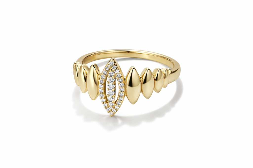 Navette Royal Ring - 14K vergoldet