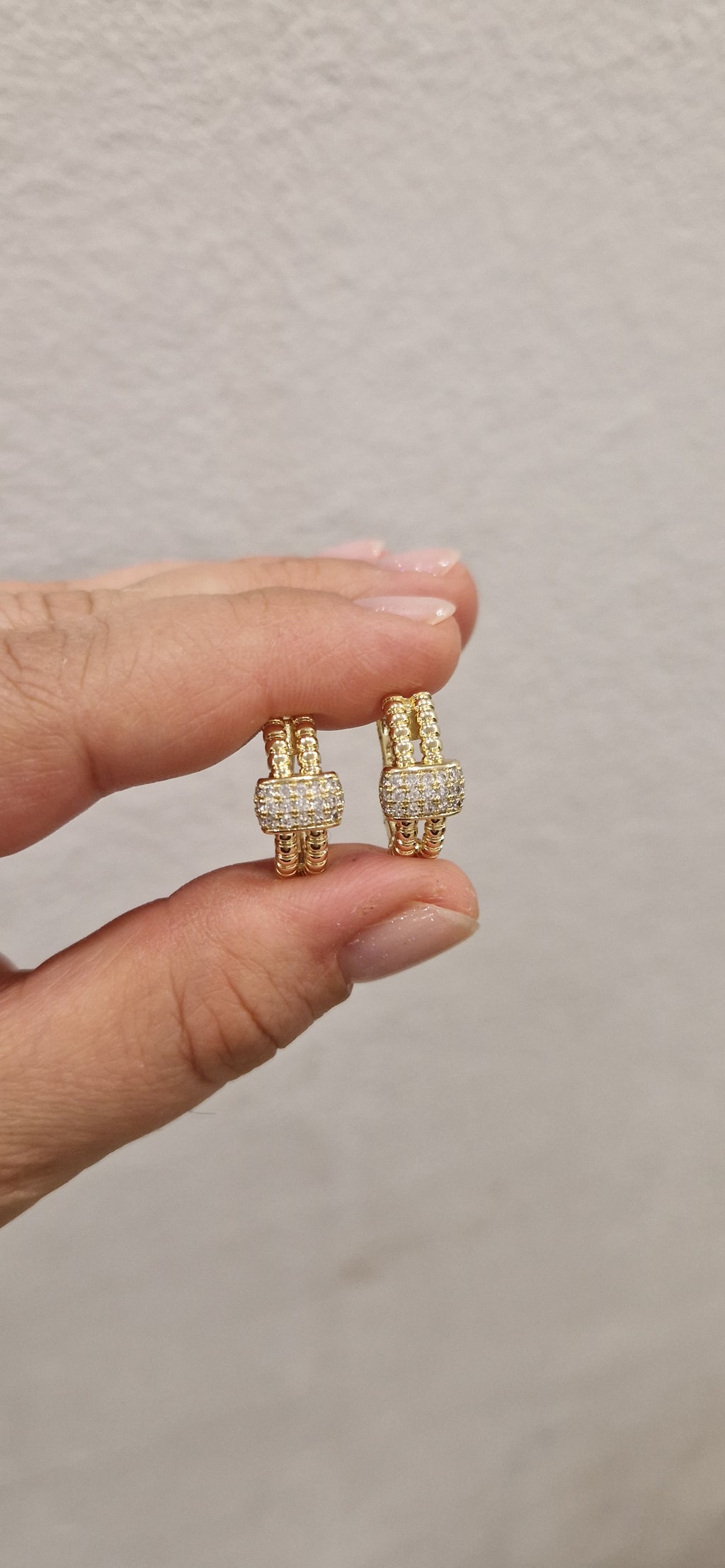 Pavé Glam Creolen- 14K vergoldet