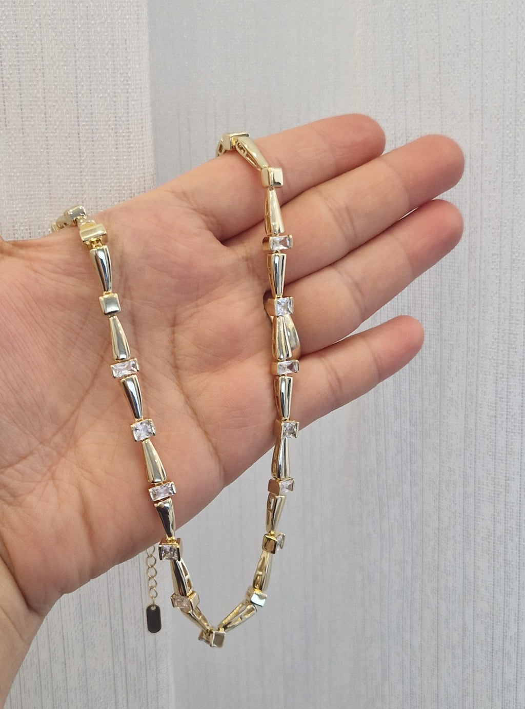 Hourglass Diamond Kette - 14K vergoldet