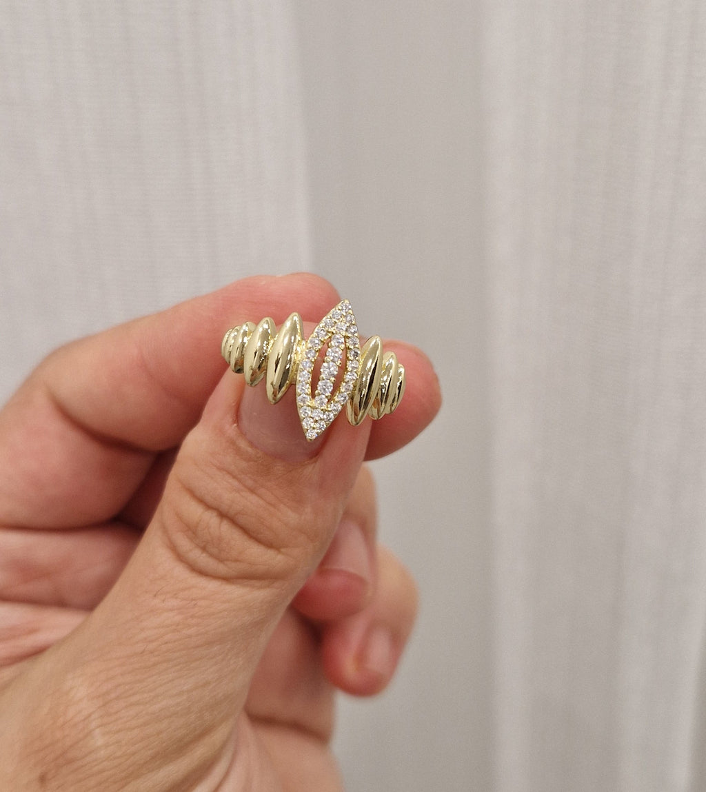 Navette Royal Ring - 14K vergoldet