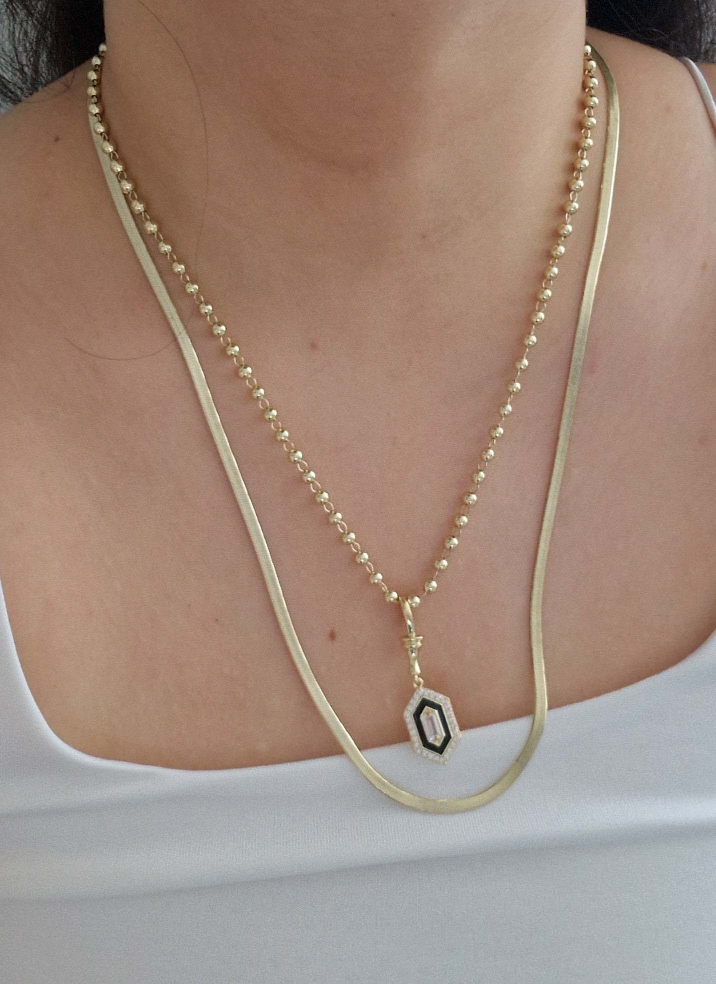 Noir Halskette - 14K vergoldet